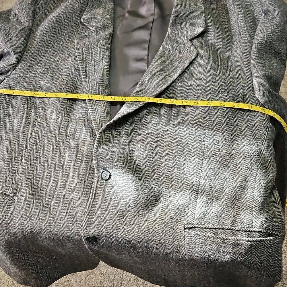 Gianfranco Ruffini Men's Camel Hair Gray Herringbone Blazer 52R